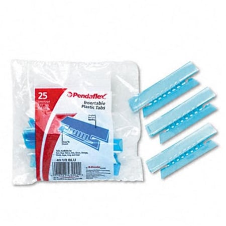 Pendaflex Pendaflex 43-1/2-BLU Hanging File Folder Tabs- 1/3 Tab- 3 1/2 in- Blue Tab/White Insert- 25/Pack 43-1/2-BLU